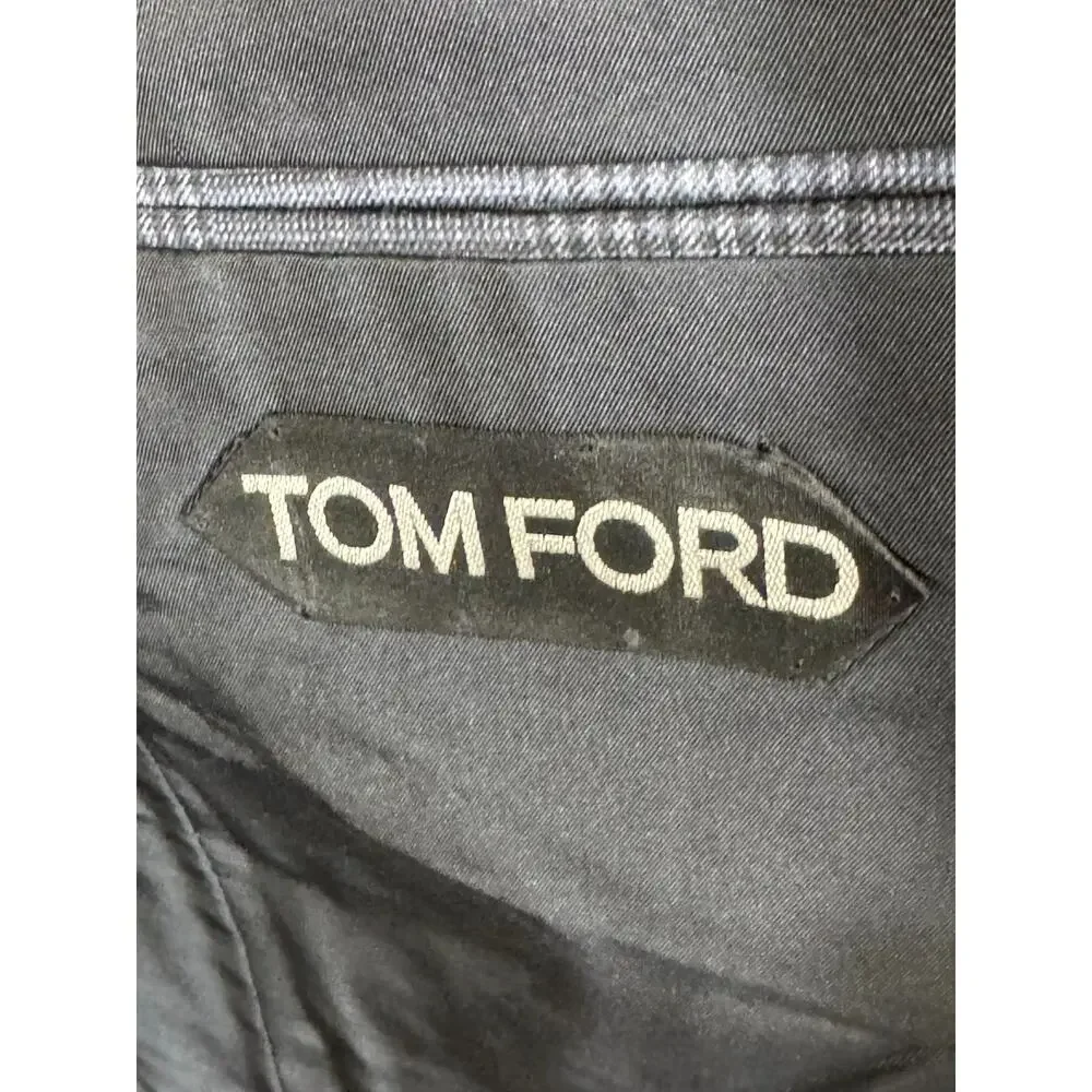 Tom Ford Navy Houndstooth Prince of Wales Peak Lapel Sportcoat Suit Jacket 54 44